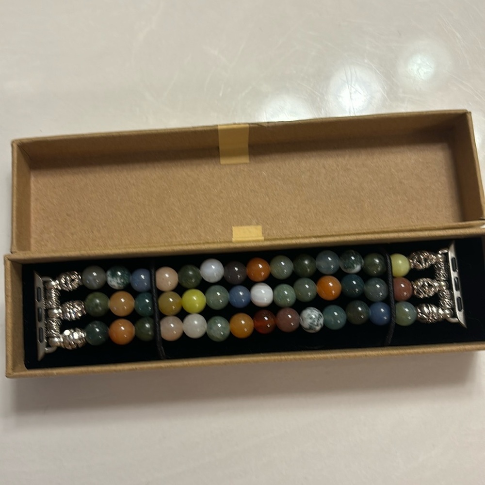 Beaded fashion watch band